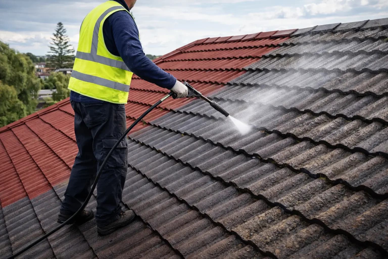 Roof cleaning and roof painting preparation for a Melbourne property